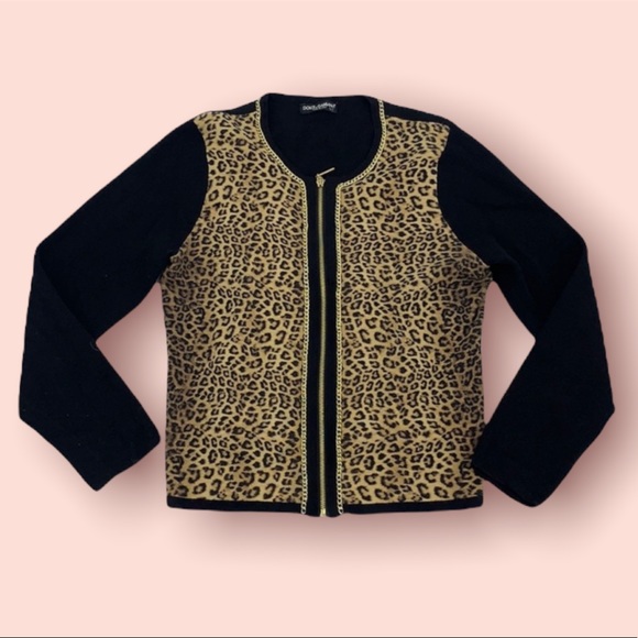Dolce & Gabbana Sweaters - 💯 Dolce & Gabbana Leopard & Gold Chain Cardigan